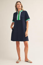 Load image into Gallery viewer, Fran Quarter Zip Dress - Navy