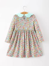 Load image into Gallery viewer, Mint Floral Girl's Dress Petals Collar