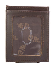 Load image into Gallery viewer, Shotshell Men's Magnetic Front Pocket Old School Camo Leather Wallet.: Green/Gray Camo