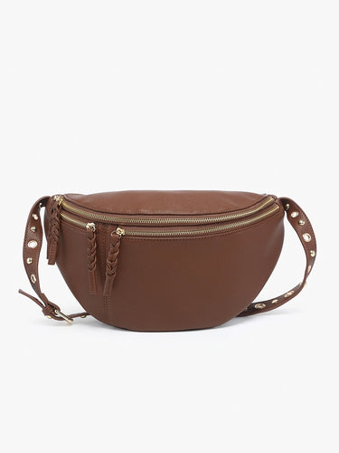 Nova Studded Sling Bag - Brown