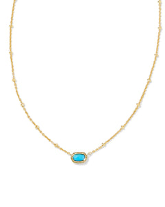 Kendra Scott Mini Elisa Gold Satellite Short Pendant Necklace in Turquoise Magnesite