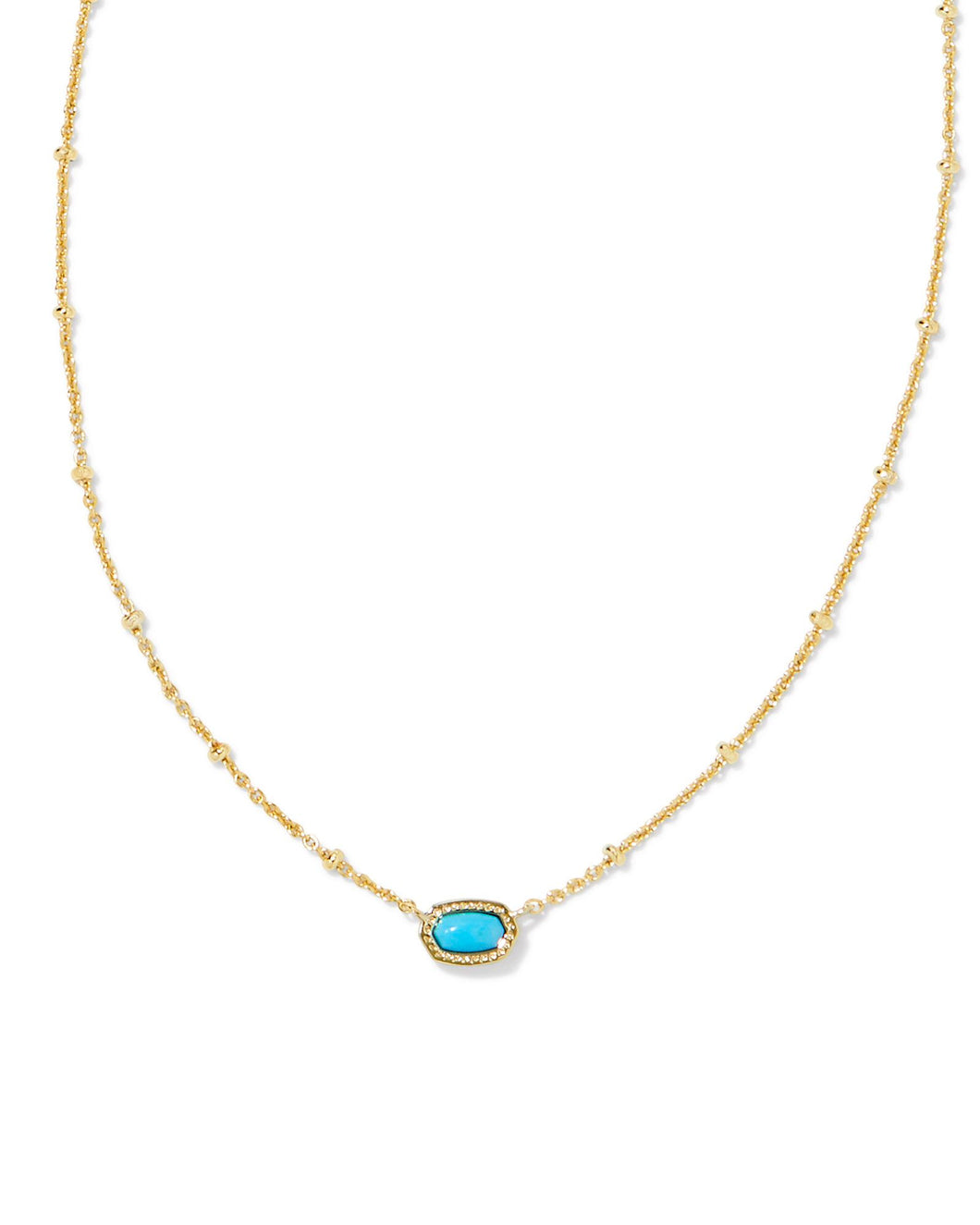 Kendra Scott Mini Elisa Gold Satellite Short Pendant Necklace in Turquoise Magnesite