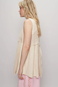 Lizzy Sleeveless Top - Coconut White