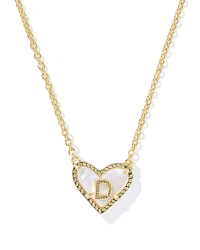 Kendra Scott Heart Letter D Necklace - Gold