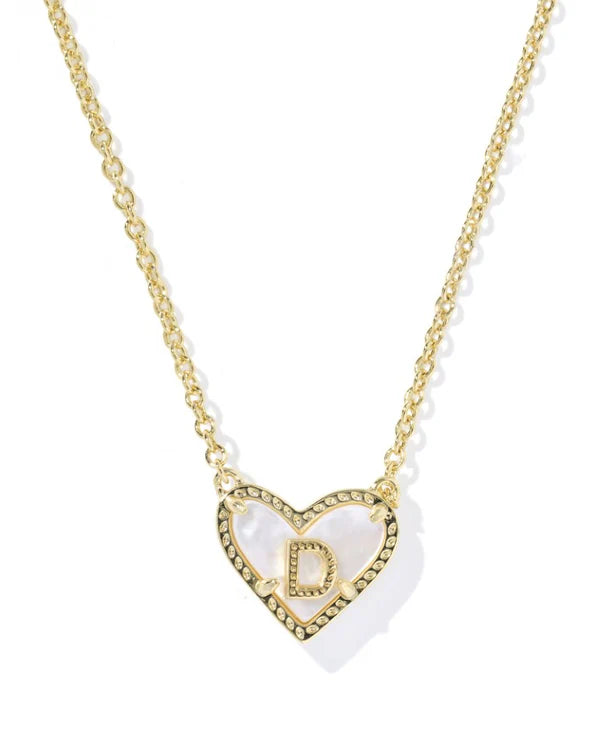 Kendra Scott Heart Letter D Necklace - Gold