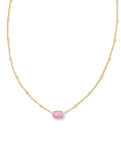 Kendra Scott Mini Elisa Gold Satellite Short Pendant Necklace in Fuschia Magnesite