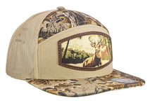Load image into Gallery viewer, Buck Woven Patch Old School Camo Hat.: OS Harvest Camo