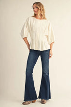 Load image into Gallery viewer, Rhonda Drop Shoulder Peplum Top - Off White