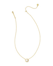 Load image into Gallery viewer, Kendra Scott Volleyball Gold Short Pendant Necklace in White Mother-of-Pearl