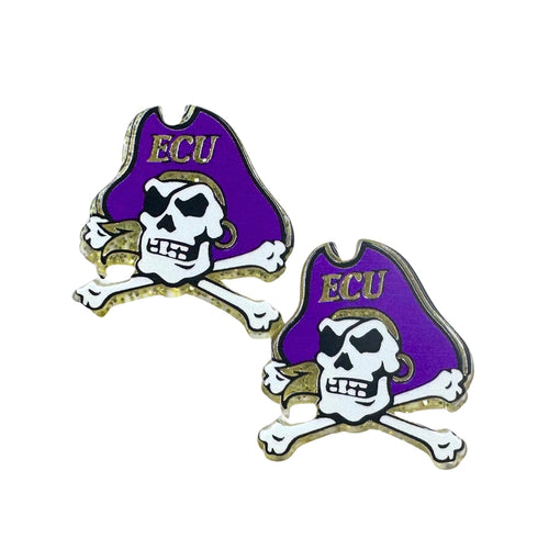 ECU Pirates Logo Stud Earrings