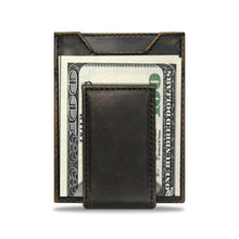 Load image into Gallery viewer, Buck Burnished Leather Magnetic Front Pocket Wallet