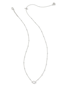 Kendra Scott Mini Abbie Silver Satellite Short Pendant Necklace in Ivory Mother of Pearl