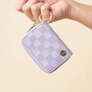 The Darling Effect Zip-Around Wallet - Periwinkle Check