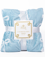 Load image into Gallery viewer, Hannah Bow Throw Blanket - Blue