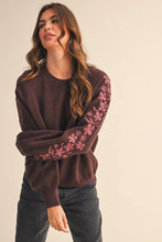 Load image into Gallery viewer, Gwen Floral Embroidered Sweater - Chocolate Berry