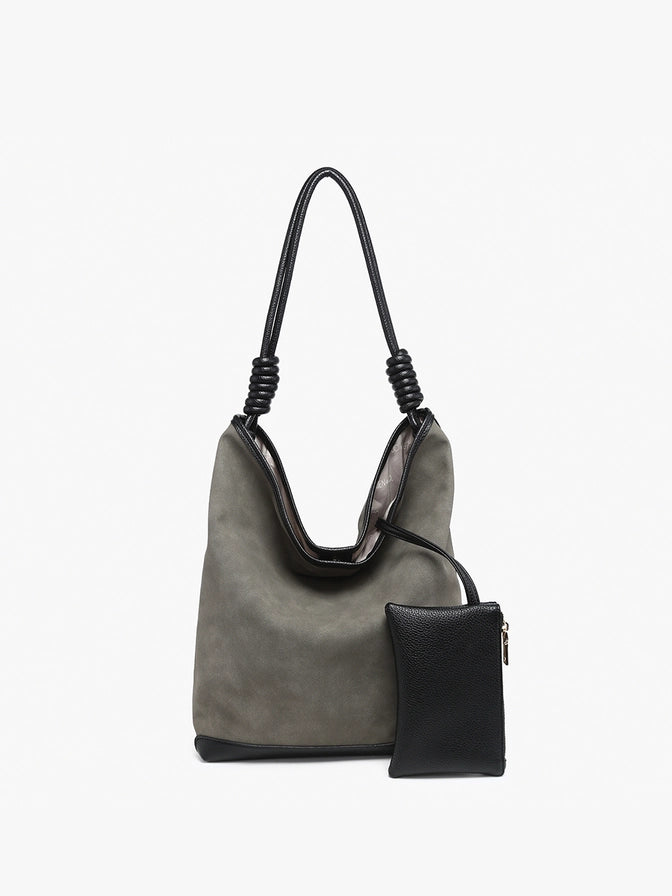 Harper Distressed Hobo - Charcoal