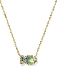 Load image into Gallery viewer, Kendra Scott Parker Fish Pendant Necklace God Abalone Shell