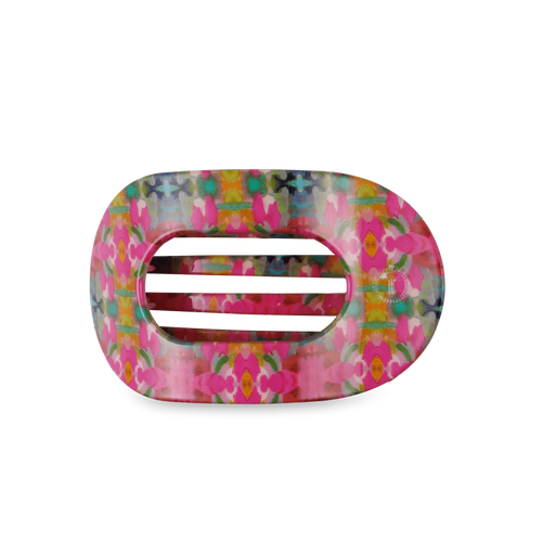 Medium Teleties Flat Round Hair Clip - Fuchsia Dream