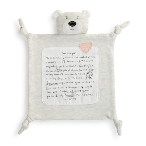 Demdaco Sweet Girl Bear Blankie