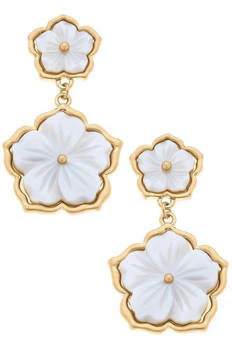 Canvas Gabriela Flower Drop Earrings in Mother of Pearl