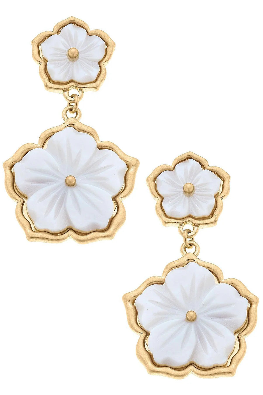 Canvas Gabriela Flower Drop Earrings in Mother of Pearl