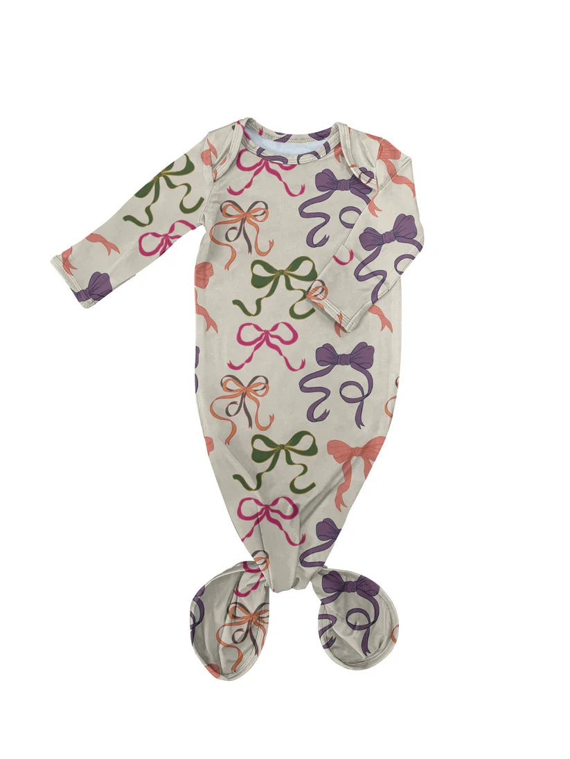 Goosies Knotted Infant Gown - Bows