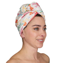 Load image into Gallery viewer, Hair Towel Wrap - Mable Tan Ribbons