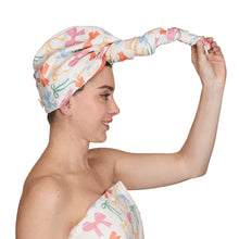 Load image into Gallery viewer, Hair Towel Wrap - Mable Tan Ribbons