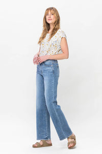 Judy Blue Mid-Rise Vintage Wash Wide Leg Jean (Regular/Curvy)