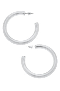 Canvas Isla Hoop Earrings in Silver