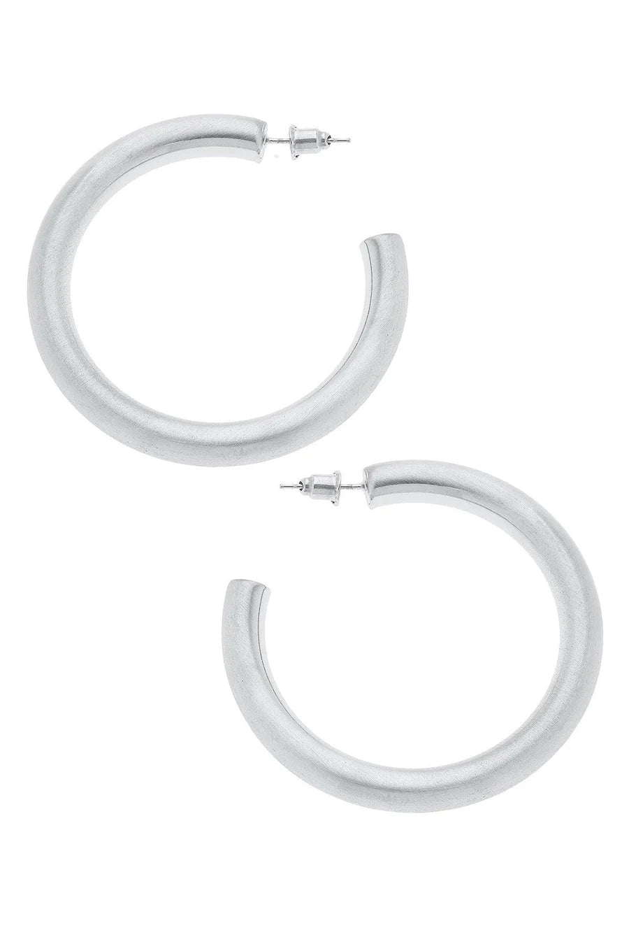 Canvas Isla Hoop Earrings in Silver