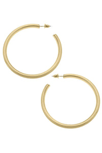 Canvas Ivy Hoop Earrings in Gold
