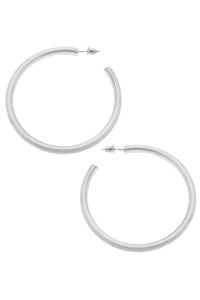 Canvas Ivy Hoop Earrings in Silver