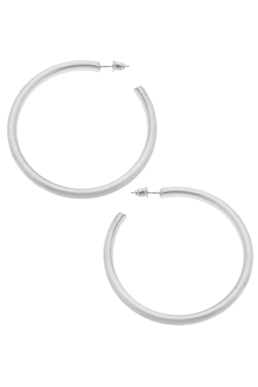 Canvas Ivy Hoop Earrings in Silver