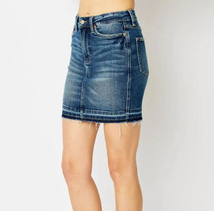 Judy Blue HW Tummy Control Denim Skirt