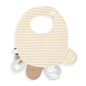 Demdaco Activity Bib - Tan and Blue