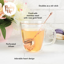 Load image into Gallery viewer, Pinky Up Heart Tea Infuser - Rose Gold