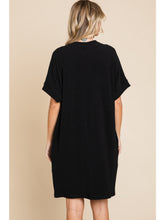 Load image into Gallery viewer, Timeless Ribbed T-Shirt Dress - Black