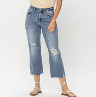 Judy Blue HW Destroy Crop Wide Leg Jean