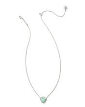 Load image into Gallery viewer, Kendra Scott Brynne Silver Shell Pendant Necklace in Sea Green Chrysocolla