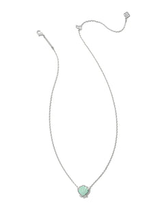 Kendra Scott Brynne Silver Shell Pendant Necklace in Sea Green Chrysocolla