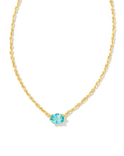 Load image into Gallery viewer, Kendra Scott Cailin Gold Pendant Necklace in Aqua Crystal