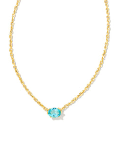 Kendra Scott Cailin Gold Pendant Necklace in Aqua Crystal