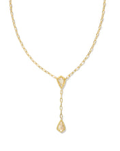 Load image into Gallery viewer, Kendra Scott Camry Gold Y Necklace in Golden Abalone