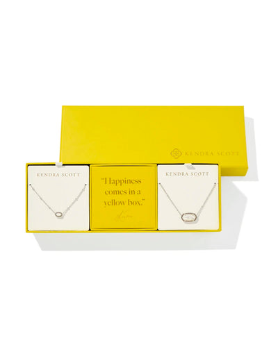 Kendra Scott Elisa Silver Necklace Gift Set of 2 in Ivory Mother-of-Pearl