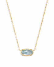 Load image into Gallery viewer, Kendra Scott Elisa Gold Pendant Necklace in Light Blue Illusion