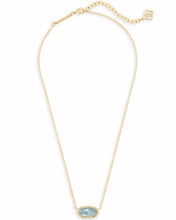 Load image into Gallery viewer, Kendra Scott Elisa Gold Pendant Necklace in Light Blue Illusion