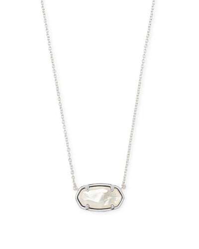 Kendra Scott Elisa Sterling Silver Pendant Necklace in Ivory Mother of Pearl