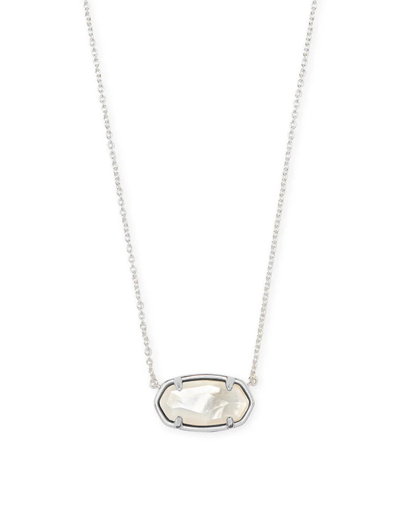 Kendra Scott Elisa Sterling Silver Pendant Necklace in Ivory Mother of Pearl