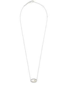 Kendra Scott Elisa Sterling Silver Pendant Necklace in Ivory Mother of Pearl